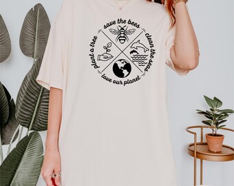 Save the Bees Shirt, Clean the Seas Shirt, Comfort Colors® Love Our Planet Shirt, Plant a Tree Shirt, Earth Day Shirt, Save the Planet Tee