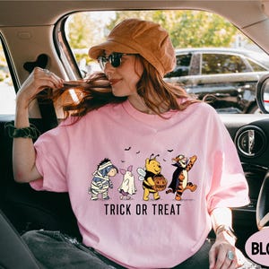 Comfort Colors® Trick or Treat Shirt, Winnie The Pooh Halloween Shirt, Pooh and Friends Halloween Shirt, Disney Spooky Season Shirt image 3