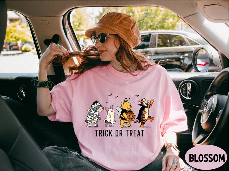 Comfort Colors® Trick or Treat Shirt, Winnie The Pooh Halloween Shirt, Pooh and Friends Halloween Shirt, Disney Spooky Season Shirt image 3