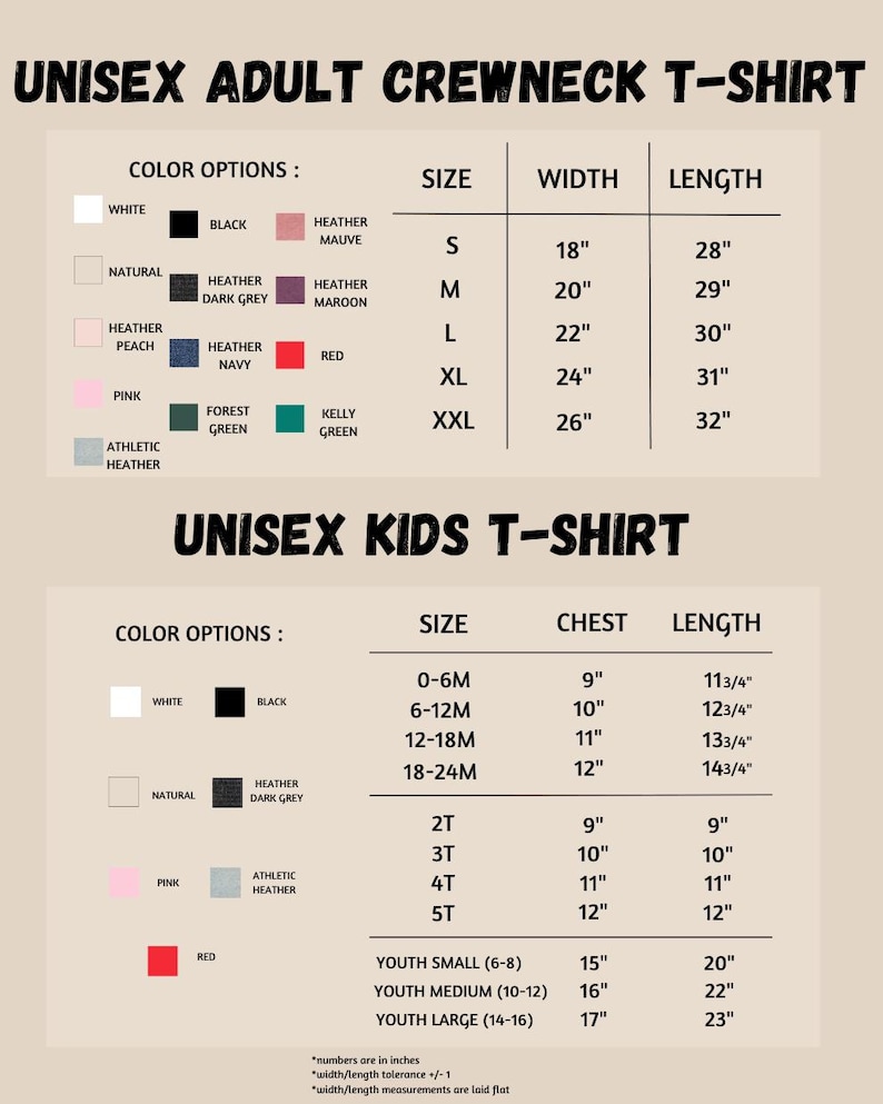 a poster with different colors and sizes of clothing
