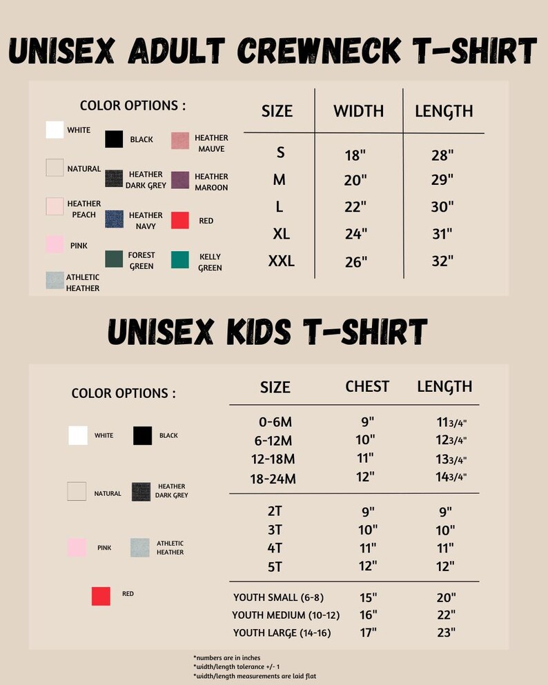 a poster with different colors and sizes of clothing