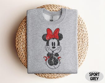 Disney Minnie Mouse Sweatshirt, Minnie Sitting Sweater, Disneyland Trip Sweatshirt, WDW Minnie Mouse Sweater, Disney Girls Trip Sweatshirt