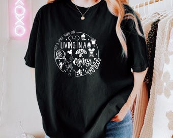 Just A Small Town Girl Living In A Disney World Shirt, Comfort Colors® Disneyworld Trip Shirt, Magic Kingdom Tee, Womens Funny Disney Shirt