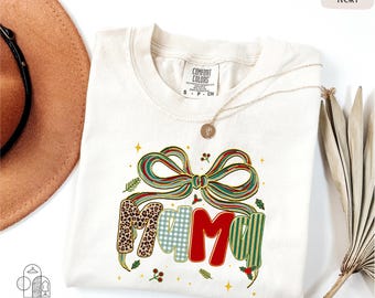 Comfort Colors® Mama Shirt, Retro Mama Shirt, Mama Coquette Bow Shirt, Leopard Mama Shirt, Gift for Mom, New Mom Shirt, Mother's Day Gift