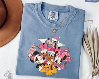 Comfort Colors® Mickey and Friends Xmas Holiday Shirt, Disney Christmas Shirt, Merry Christmas Shirt, Disney Christmas Party Tee, Xmas Gift