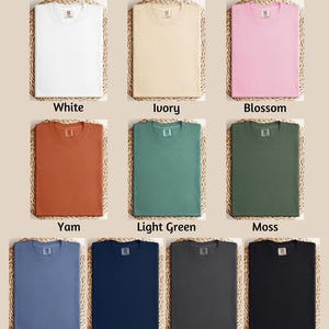 a color chart for a t - shirt with different colors