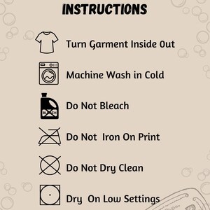 a poster with instructions for washing and care instructions