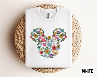 Disney Floral Mickey Head Sweatshirt, Mickey Sweatshirt, Disneyworld Trip Sweatshirt, Disney Sweatshirt, Epcot Flower Festival Sweater