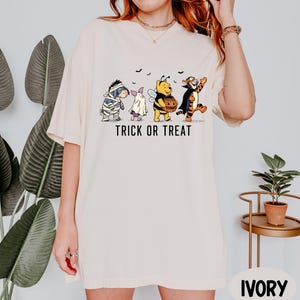 Comfort Colors® Trick or Treat Shirt, Winnie The Pooh Halloween Shirt, Pooh and Friends Halloween Shirt, Disney Spooky Season Shirt image 5
