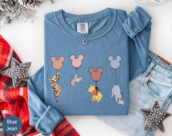 Comfort Colors® Winnie The Pooh Long Sleeve Shirt, Flying Pooh and Friends Shirt, Funny Disney Shirt, WDW Long Sleeve Shirt