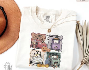 Comfort Colors® Cars Halloween Shirt, Lightning McQueen Halloween Shirt, Tow Mater Halloween Tee, Disney Spooky Season Shirt, Halloween Gift