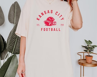 Kansas City Shirt, Comfort Colors® Retro Kansas City Tee, NFL Football Shirt, Vintage Game Day Shirt, Kansas City Fan Gifts, Kansas City