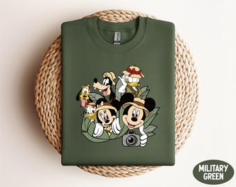 Mickey and Friends Safari Sweatshirt, Disney Safari Sweater, Disneyland Safari Trip Sweater, WDW Animal Kingdom Sweatshirt, Disney Sweater