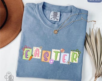 Camiseta de Pascua Comfort Colors®, Camiseta de primavera, Camiseta de Pascua feliz, Camiseta de Pascua para niños, Regalo de Pascua, Camiseta con vibras de Pascua, Camiseta de Pascua familiar