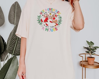 Jaq And Gus Gus Christmas Shirt, Disney Comfort Colors® Shirt, Not A Creature Was Stirring Not Even A Mouse Tee, Christmas Cinderella Shirt