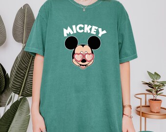 Comfort Colors® Disney Mickey Valentine Shirt, Mickey Heart Glasses Tee, WDW Trip Shirt, Disney Mickey Gift, Disneyworld Family,Disney Shirt