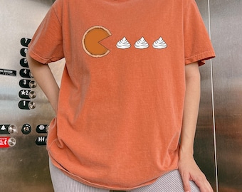 Camiseta Comfort Colors® de tarta de calabaza, Camiseta divertida de Acción de Gracias, Camiseta de tarta de Acción de Gracias, Camiseta de temporada de calabaza, Camiseta de otoño, Regalos de Acción de Gracias
