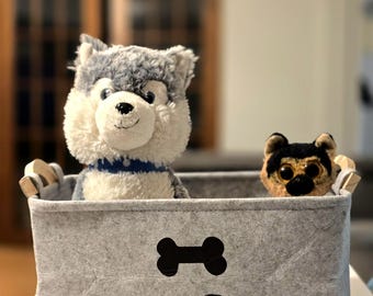 Foldable Dog Toy Storage Basket: Stylish Pet Toy Bin