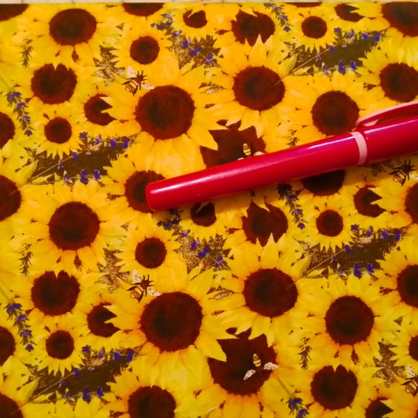 Sunflowers - Locally Grown flowers - 3 Wishes by Beth Albert yardage *good mask print*