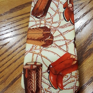 Necktie Line Dance / Cowboy Boots / Country / Western Style Unique Gift Men&#39;s * Not your Ordinary Tie CHRISTMAS Gift handmade