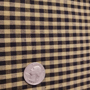 H504 Primitive look HOMESPUN Fabric Black with Tan Wheat Micro check from Dunroven House Plaid