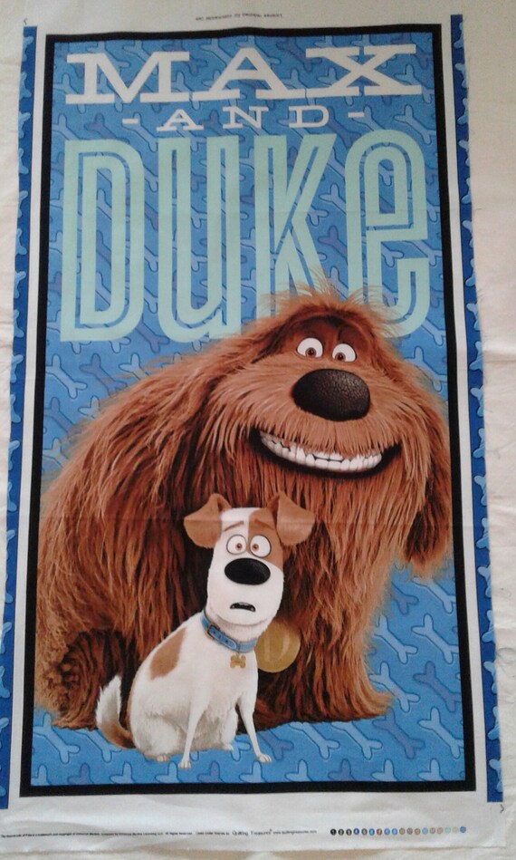 Secret life of pets Max and Duke cotton panel Fabric by the yard 100/% cotton for crafts and quilting