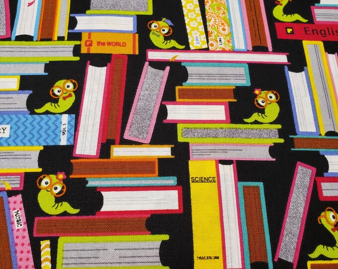 Bookworm Quilting Fabric: Library Books Print, 100% Cotton - Etsy
