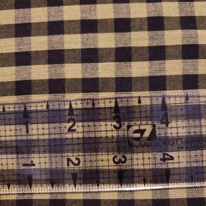 H52 Primitive look HOMESPUN Fabric Black with Tan Wheat check from Dunroven House Plaid