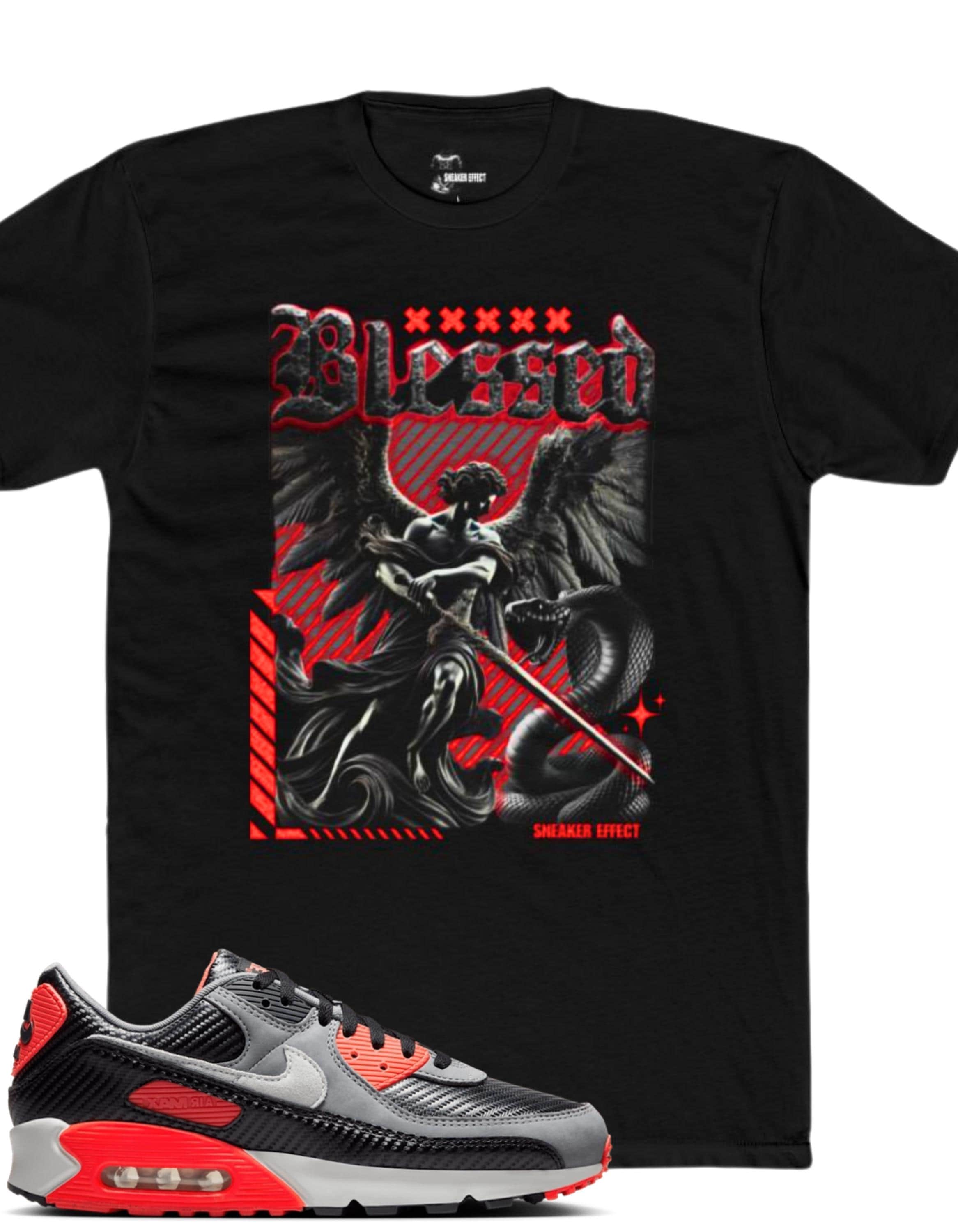 nike air black and red t shirt