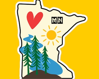 Minnesota Nature Lovers Decal - Fun Sticker Gift for Minnesota Enthusiasts