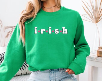 Sudadera con corazón irlandés - Orgullo verde del Día de San Patricio