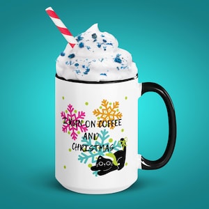 Cute Cat Christmas Coffee Mug - Ideal for Cozy Winter Drinks!  Festive Cat Christmas Mug - Perfect for Coffee & Hot Cocoa Lovers!