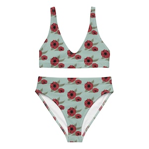 Poppy Flower Print Bikini