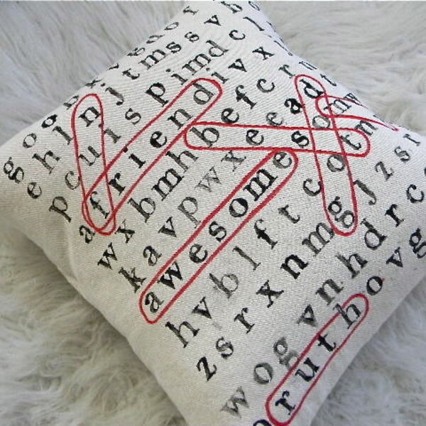 word search friends pillow cover 16x16