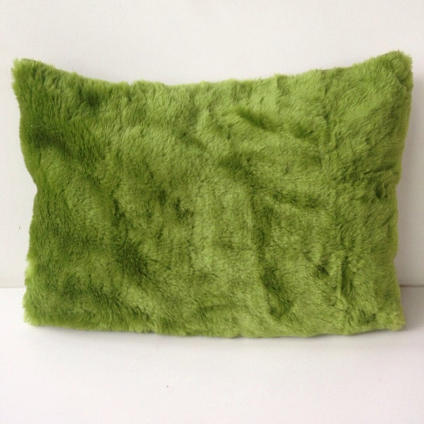 modern green moss furry soft grass pillow cover