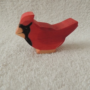 Christmas bird/Cardinal wooden waldorf toy. American Crafted