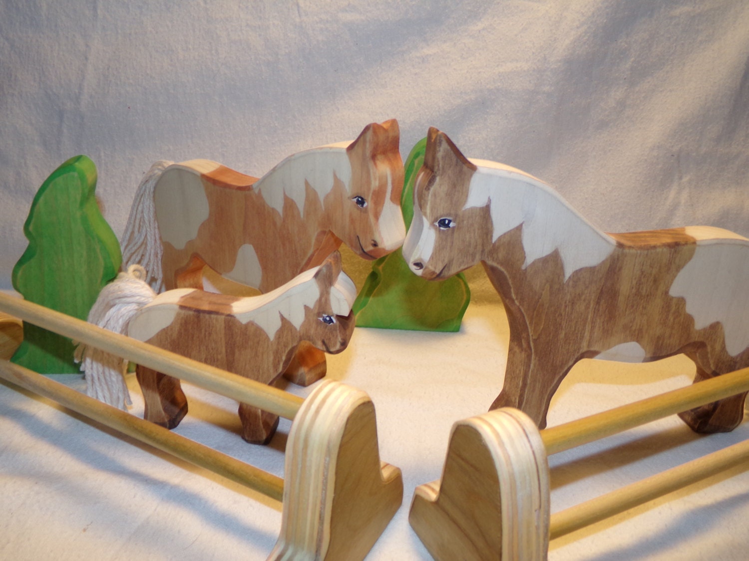 Wooden Three Horse Family Set. American Mid West Hand Crafted Etsy