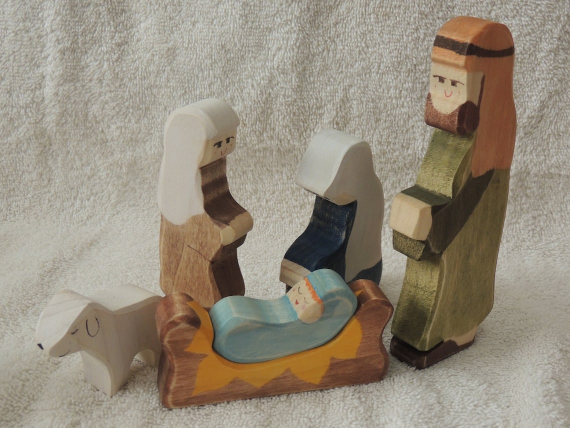 Wooden Nativity Play Set Waldorf Style Eco Friendly Etsy