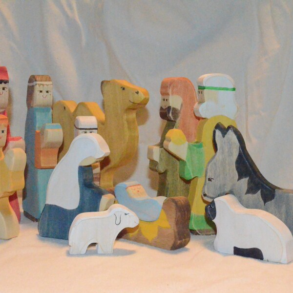 Wooden Nativity Set Toys Etsy