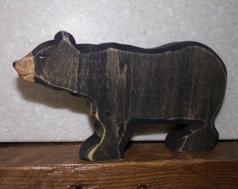 North American Black Bear wooden Waldorf style toy. American Mid West Hand Crafted