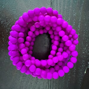New! Round Bead Neon Purple Bracelet | Neon Beaded Bracelet | Neon Jewelry | Neon Style | Stretch | Bright | Summer | Fluorescent Bracelet