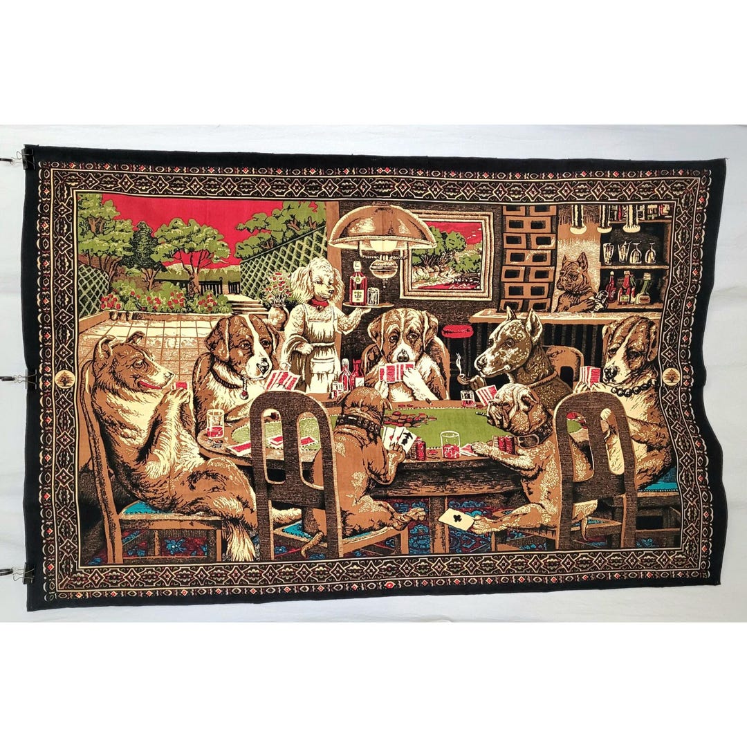 Dogs Playing Poker Tapestrynull