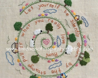 Rumi Wisdom, Embroidery Pattern pdf, Instant Download, Beginning Embroidery, DIY Embroidery Pattern, Sheep