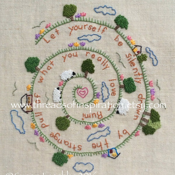 Rumi Wisdom, Embroidery Pattern pdf, Instant Download, Beginning Embroidery, DIY Embroidery Pattern, Sheep