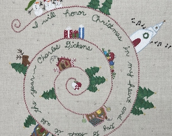 Dickens Christmas Spiral PDF for Hand Embroidery