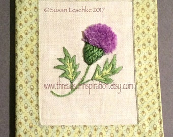 Scottish Thistle Needle Book, Stumpwork Embroidery. PDF Pattern, Instant Download, Needle Case, Hand Embroidery PDF Pattern, Sewing Gift