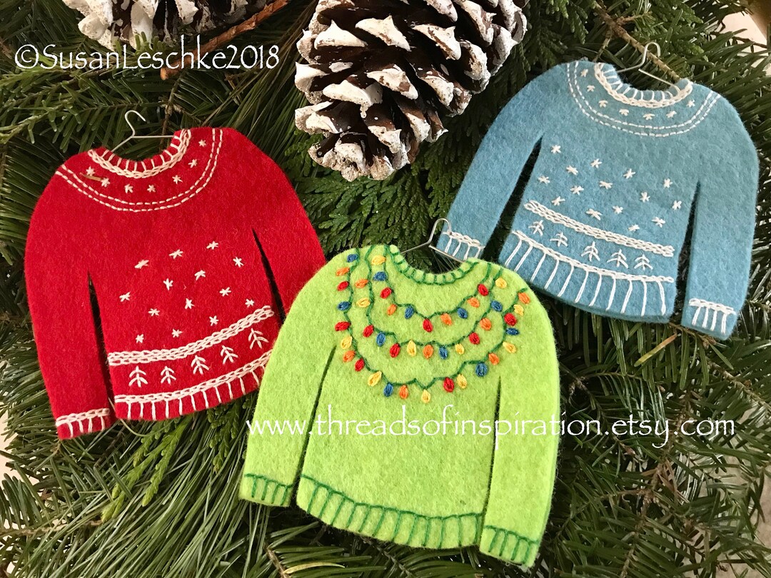 Christmas Sweater Ornaments/ugly Sweater/nordic Sweater/pdf Etsy