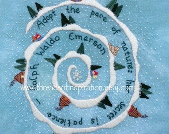 Emerson Winter, Embroidery Pattern pdf, Instant Download, Surface Embroidery, DIY Embroidery Patterns, Gnomes, Ralph Waldo Emerson