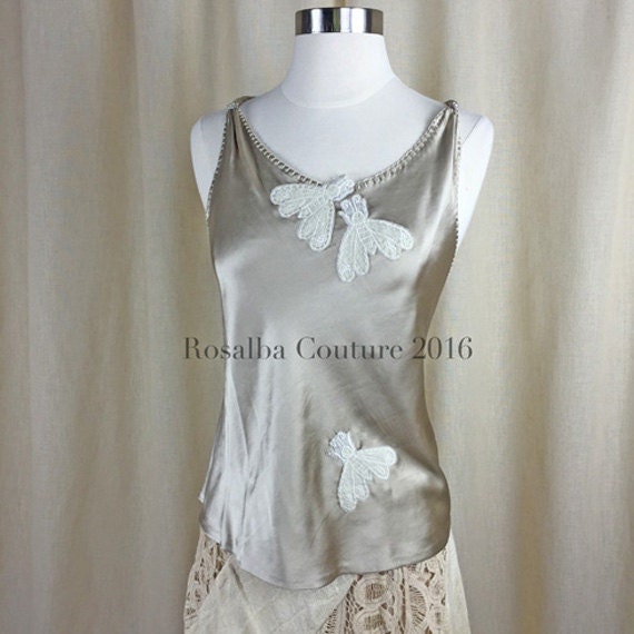 Silk Top Bias Top Bridal Top Draped Silk Top Bees Etsy