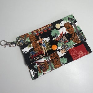Privacy Pouch Face Mask Case Small Bag with Swivel Clip Tiki Lounge